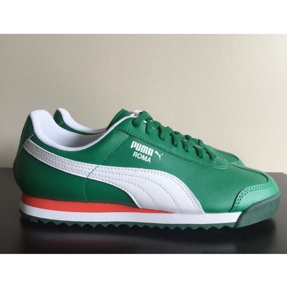 puma roma green and white